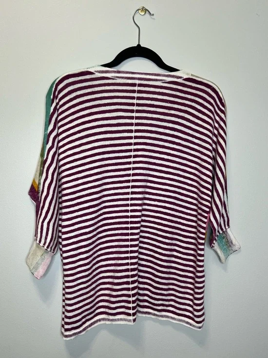 SUNDANCE Johanna 100% Cotton Multi Stripe sweater Top size Small - Picture 9 of 10